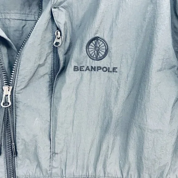 Vintage‎ Beanpole Outdoor Gray Windbreaker with Tuck-away Hood Sz Medium - Picture 3 of 12